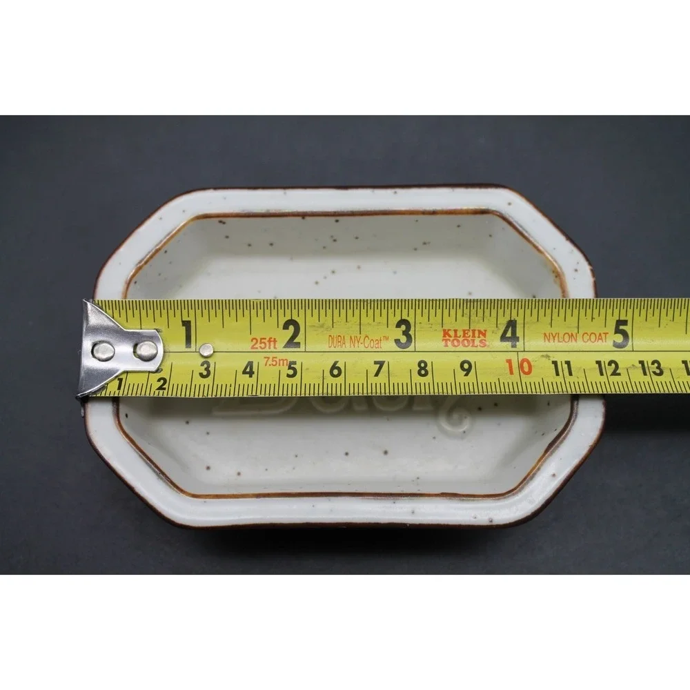 Village Bath Products Soap Dish Speckled Pottery Bath Tray Japan Vintage